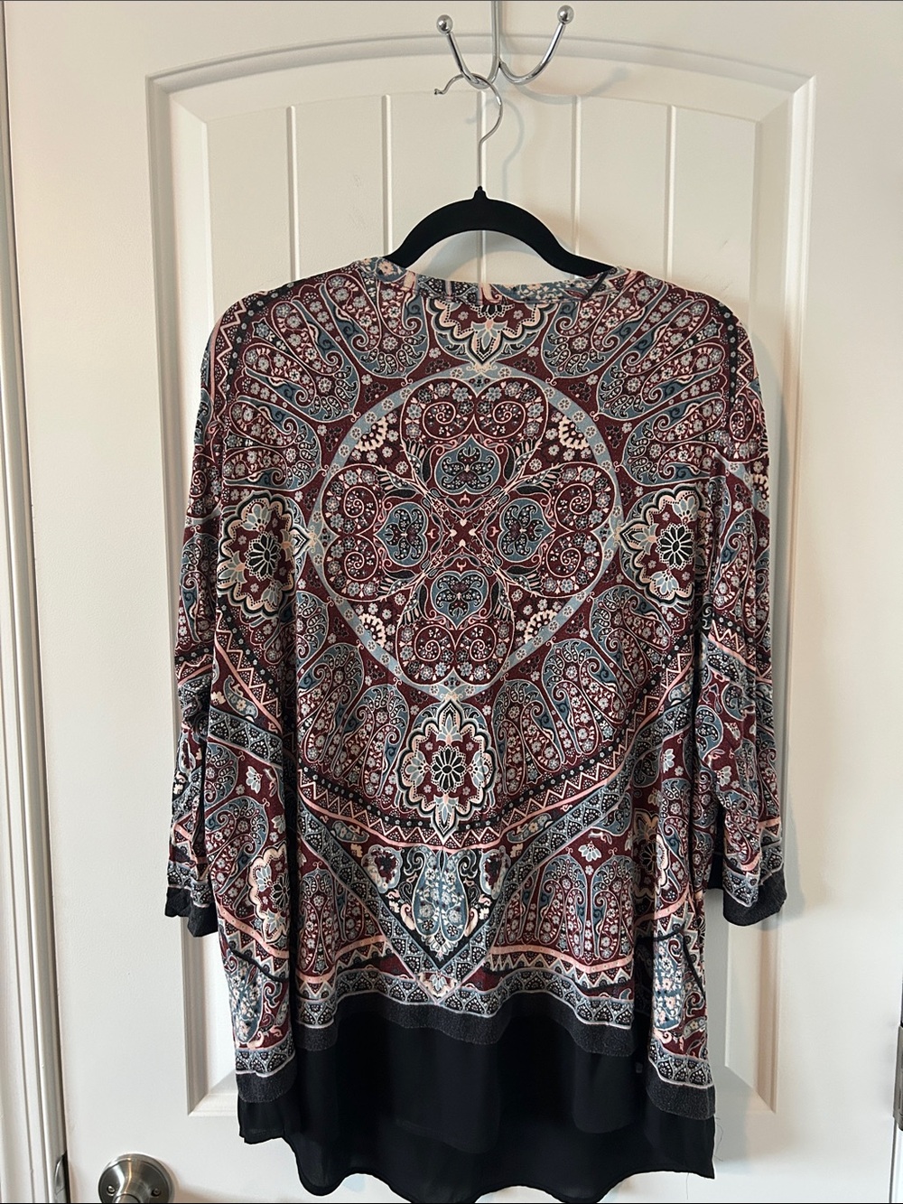 Rose & Olive Burgundy and Blue Paisley Tunic - Picture 3 of 6